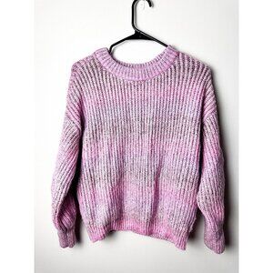 Universal Thread Chunky Pink Ombre Oversized Crewneck Sweater XS Womens Pullover